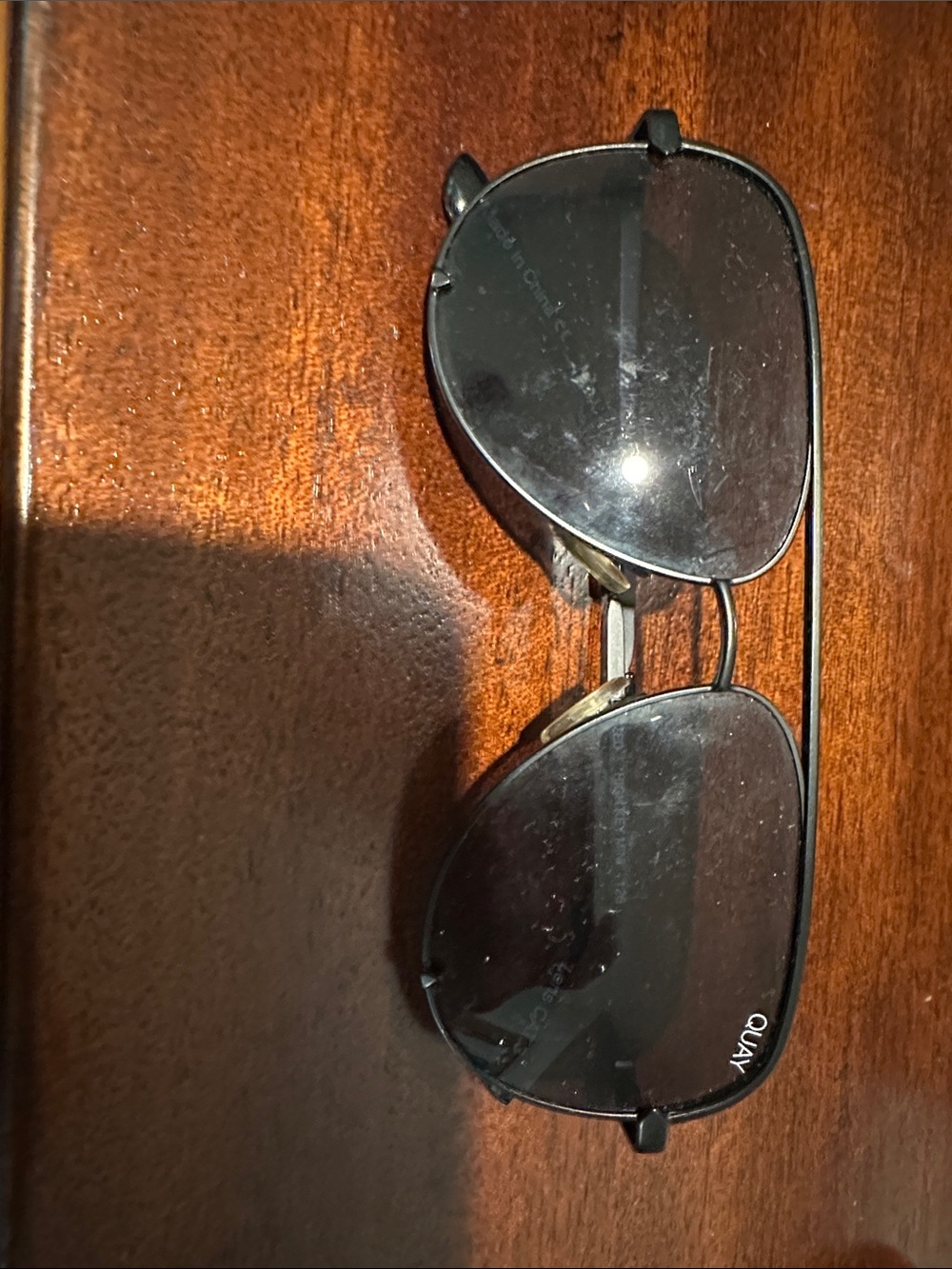 Quay Australia Black Aviator Sunglasses